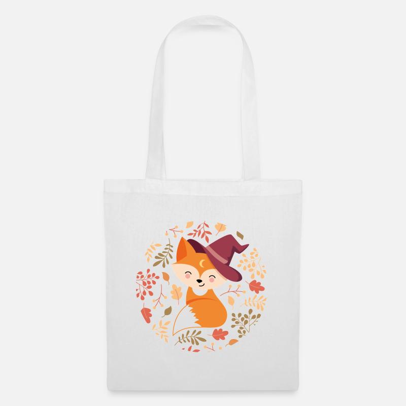 Fox with autumn pattern - Tote Bag - white