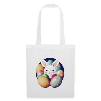 Easter bunny with Easter eggs - Tote Bag - white - Front