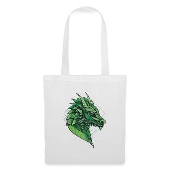 Dragon stylisé, géométrique - Sac en tissu - blanc - Devant