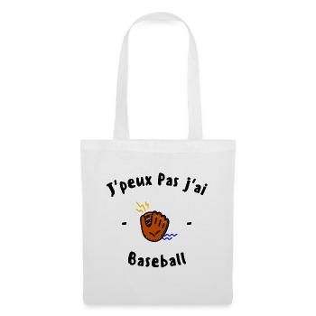 J peux pas j ai Baseball - Sac en tissu - blanc - Devant