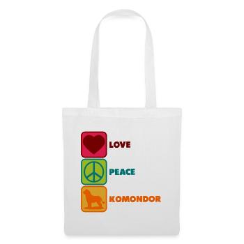 Komondor Maman Hongroise Maman Maman Paix Amour - Sac en tissu - blanc - Devant
