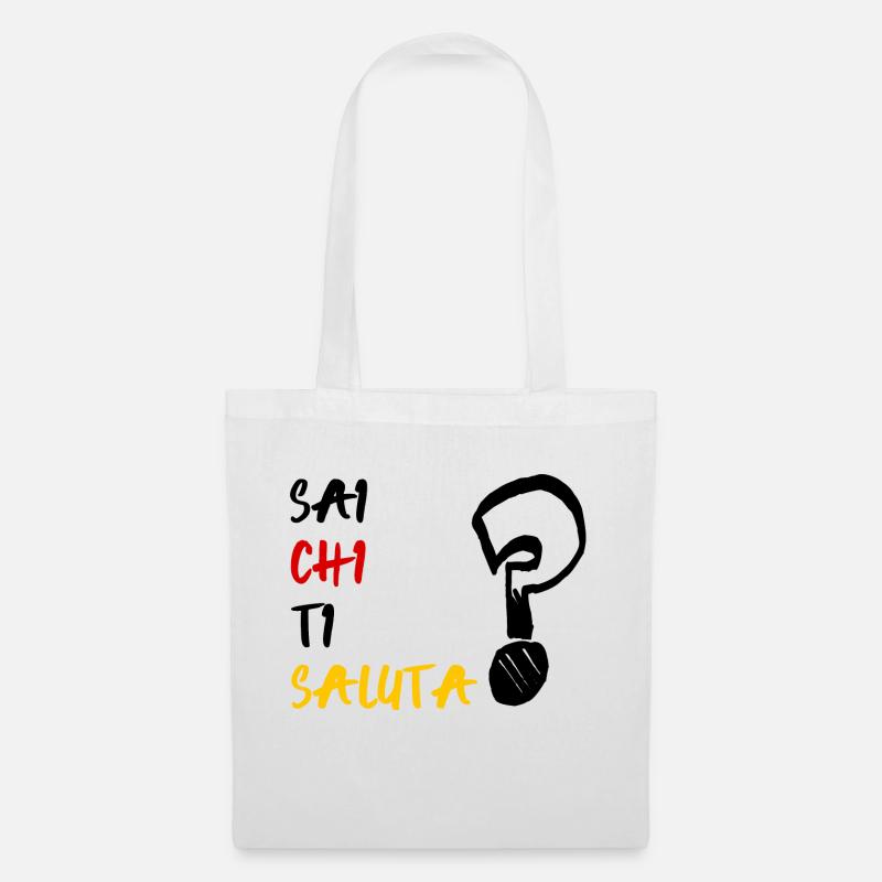 stampa simpatica "sai chi ti saluta?" - Borsa di stoffa - bianco