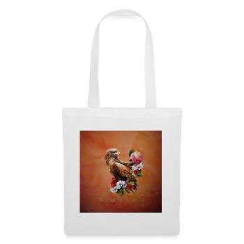 Wonderful eagle with flowers. - Tote Bag - white - Front