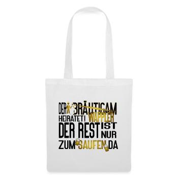 JGA Männer Wappler Saufen Spruch - Stoffbeutel - Weiß - Vorne