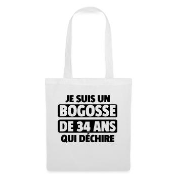 bogosse de 34 ans / cadeau homme de 34 ans - Sac en tissu - blanc - Devant