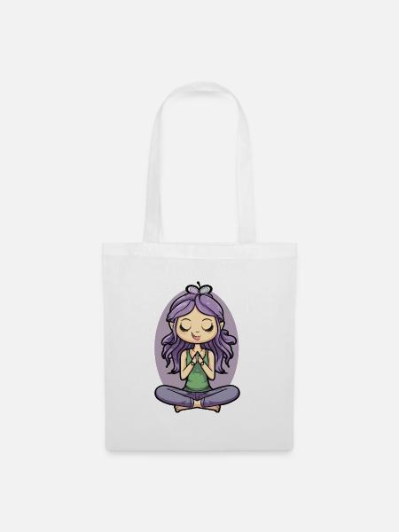 Yoga Lotus Pose - Stoffbeutel - Weiß