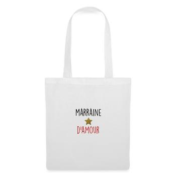 marraine - Sac en tissu - blanc - Devant