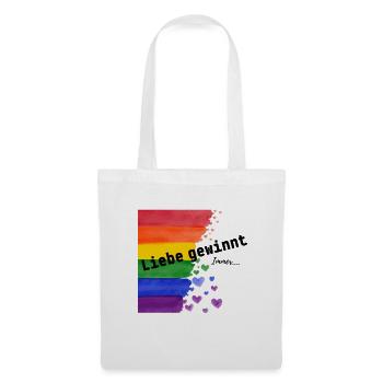 Liebe ist Liebe – Regenbogen Pride Design - Stoffbeutel - Weiß - Vorne