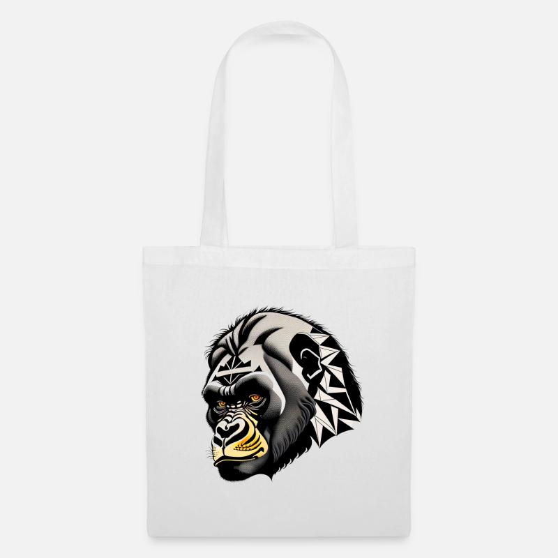 Singe, Gorille - Sac en tissu - blanc