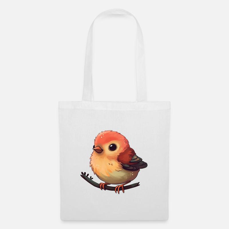 Sunlit Robin on a Branch - Tote Bag - white