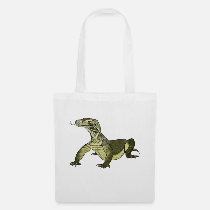 Komodowaran Varanus komodoensis Rieseneidechse - Stoffbeutel - Weiß
