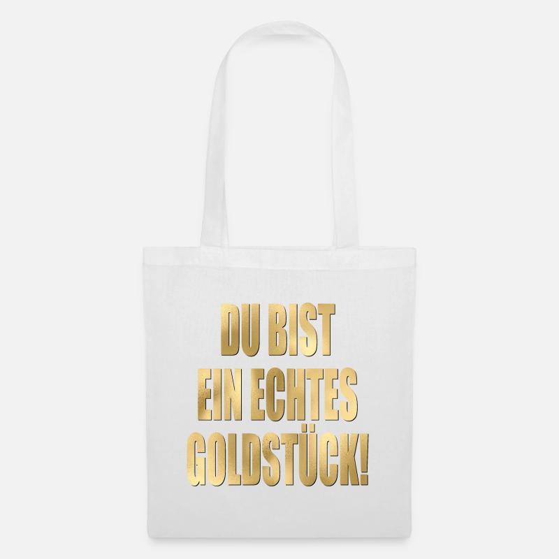 DANKESCHÖN GESCHENKE - KOMPLIMENTE GOLDSTÜCK - Stoffbeutel - Weiß