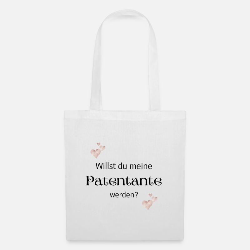 Willst du meine Patentante werden - Stoffbeutel - Weiß