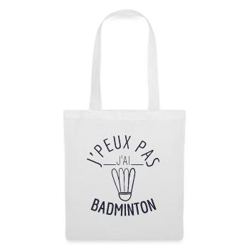 J peux pas j ai badminton - Sac en tissu - blanc - Devant