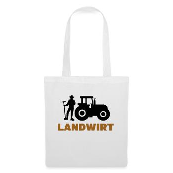 Landwirt Traktor Spruch Landleben Biobauer Feld - Stoffbeutel - Weiß - Vorne