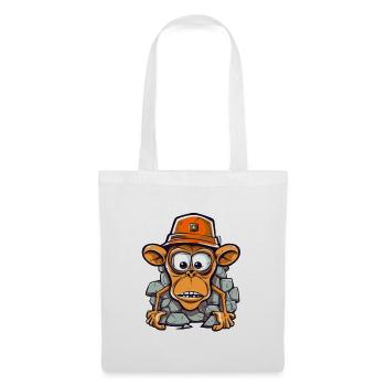 Adorable monkey with construction helmet - Tote Bag - white - Front