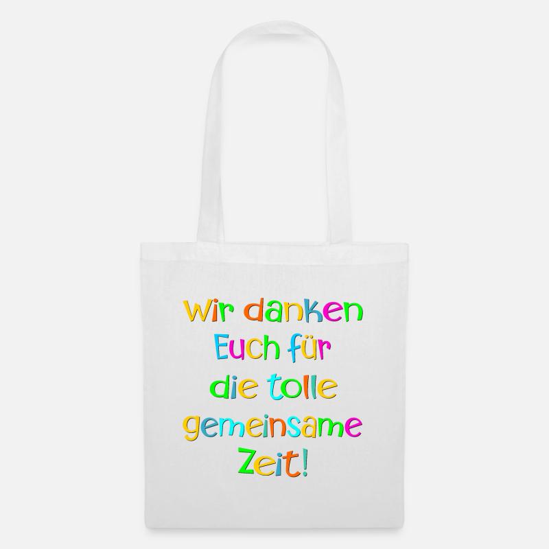 Abschiedssprüche Team - Dankbarkeit ZEIT - Stoffbeutel - Weiß
