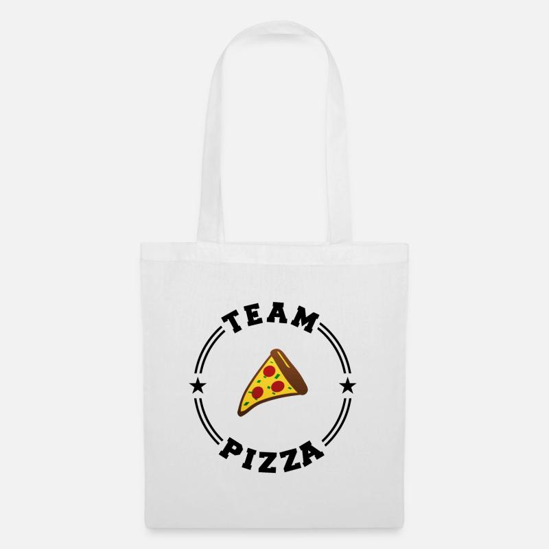 TEAM PIZZA College-Runde - Stoffbeutel - Weiß