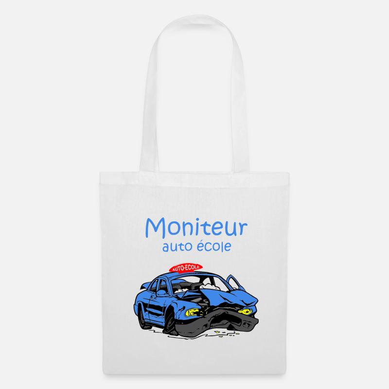 Moniteur auto-école - Sac en tissu - blanc