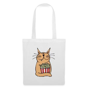 Movie Night Cat Movies Watch Cinema TV Night - Tote Bag - white - Front