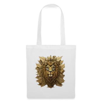 Autumn Leaf Lion Portrait - Tote Bag - white - Front