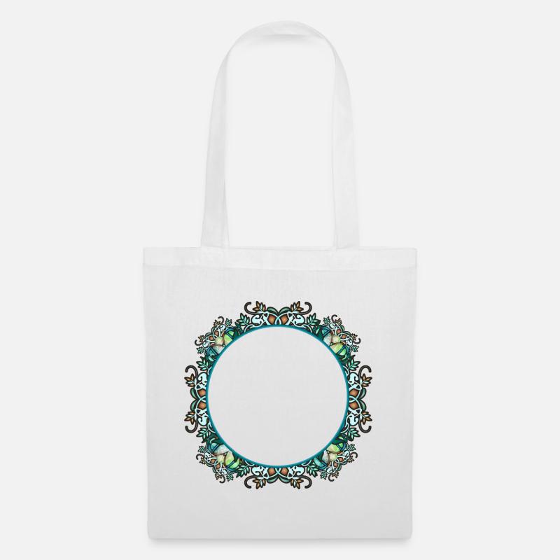Jugendstil Rahmen in transparenter Glas Optik - Stoffbeutel - Weiß