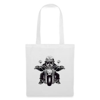 Dog - French Bulldog on Motorcycle - Tote Bag - white - Front