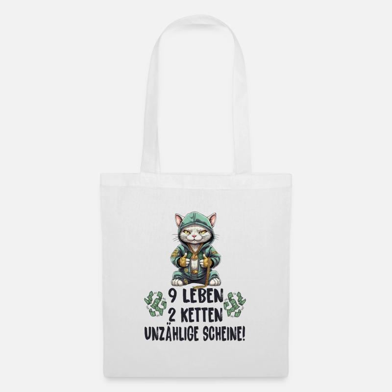 Katzen Hip Hop Design - Stoffbeutel - Weiß