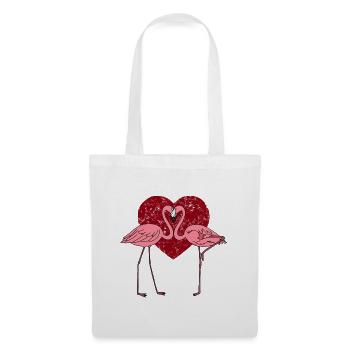 Flamingos in love in pink heart - Tote Bag - white - Front