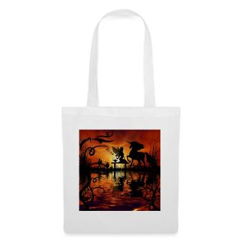 Wonderful fairy with unicorn in the sunet. - Tote Bag - white - Front