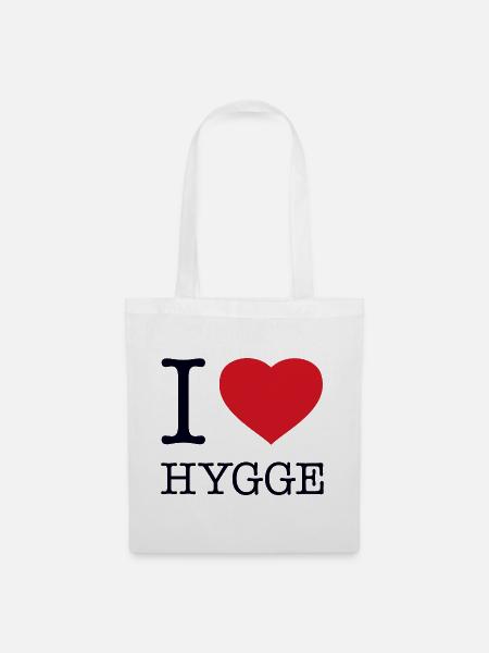 I LOVE HYGGE Dänemark Denmark - Stoffbeutel - Weiß