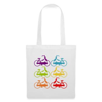 Regenbogen Fahrräder RADFAHRER - Stoffbeutel - Weiß - Vorne