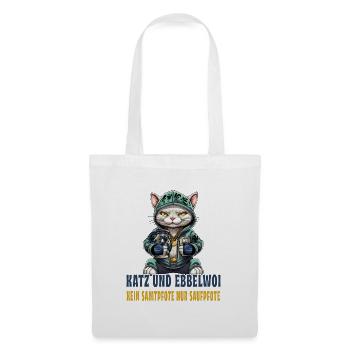 Apfelwein und Katzen Design - Stoffbeutel - Weiß - Vorne