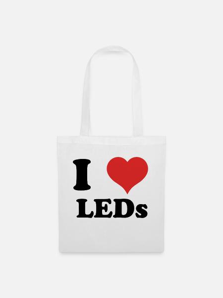 i love LEDs - Stoffbeutel - Weiß