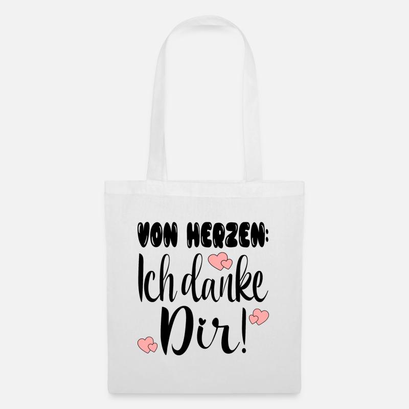 Dankeschön Von Herzen - Danke sagen Sprüche - Stoffbeutel - Weiß