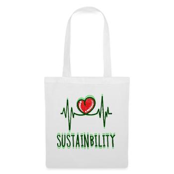 Environnement Terre Coeur Déclaration de durabilité Nature - Sac en tissu - blanc - Devant