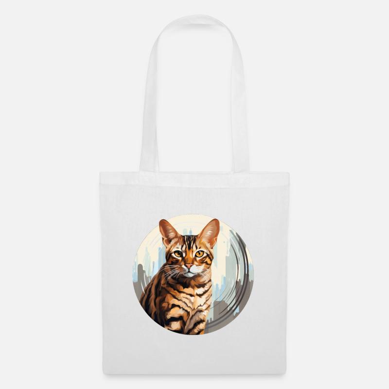 Bengalkatze - Stoffbeutel - Weiß