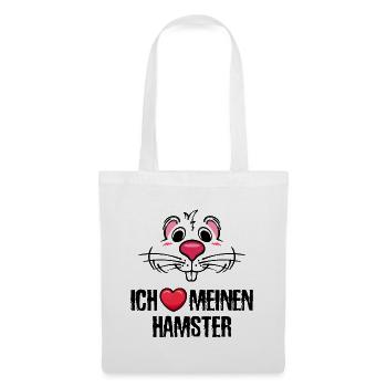 Lieblingstier Hamster Statement Haustiere Herz - Stoffbeutel - Weiß - Vorne
