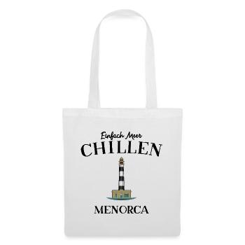 Menorca, Meer Chillen, Leuchtturm Cap d‘Artrutx - Stoffbeutel - Weiß - Vorne