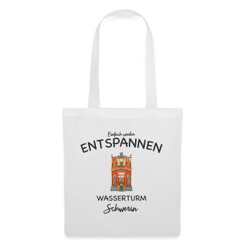 Schwerin, Wasserturm Weinberg, einfach Entspannen - Stoffbeutel - Weiß - Vorne