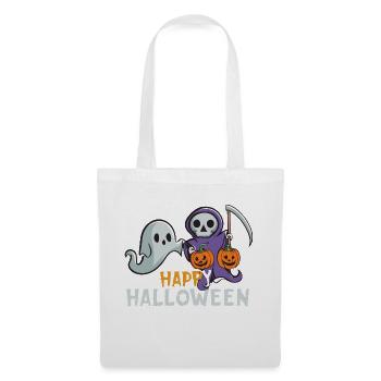 Halloween Geist Sensenman Kürbis - Stoffbeutel - Weiß - Vorne