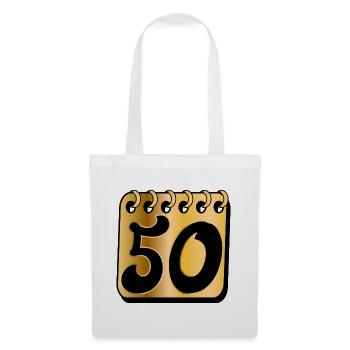 50 Jahre alt - FÜNFZIGSTER - 50. GEBURTSTAG - Stoffbeutel - Weiß - Vorne