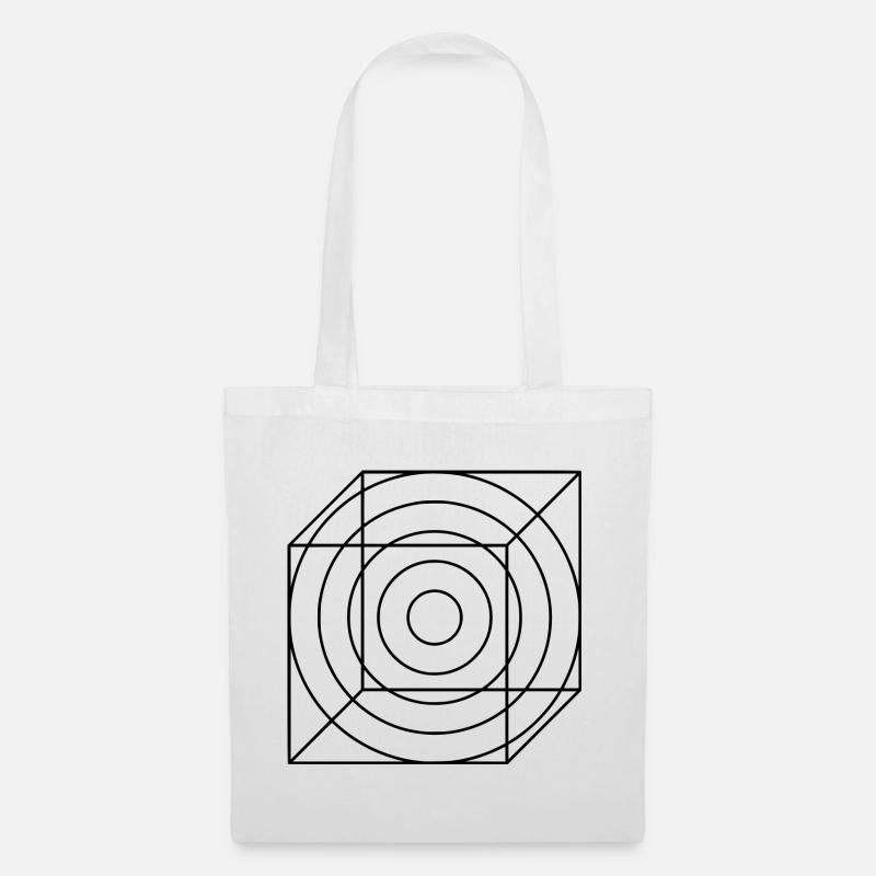 Circle Cube Minimalism - Stoffbeutel - Weiß
