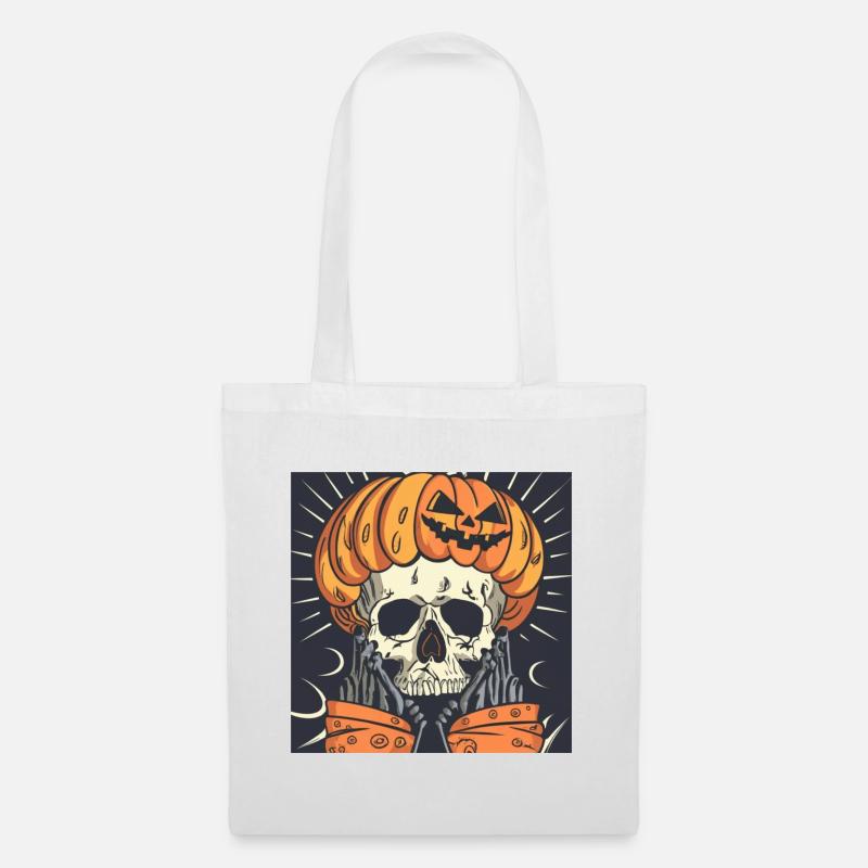 Halloween Skeleton Pumpkin - Tote Bag - white