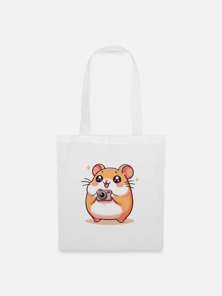 Kamera Hamster - Stoffbeutel - Weiß