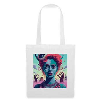 Blaue Sirene der PopArt Vision - Stoffbeutel - Weiß - Vorne