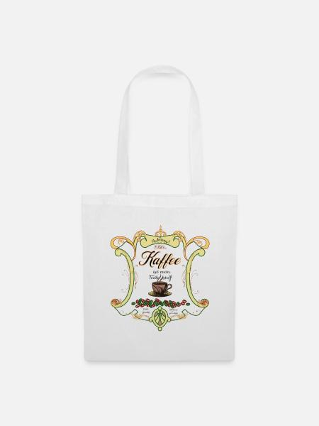Kaffee ist mein Treibstoff gelb - Stoffbeutel - Weiß