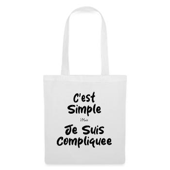 C'est Simple Mais Je suis Compliquée - Sac en tissu - blanc - Devant