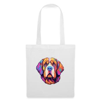 St Bernard chien race Cartoon Kawaii Illustration - Sac en tissu - blanc - Devant