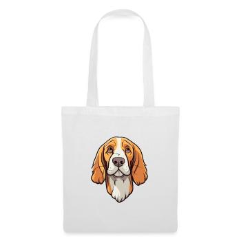 Slovensky Cuvac race de chien dessin animé kawaii illustrat - Sac en tissu - blanc - Devant